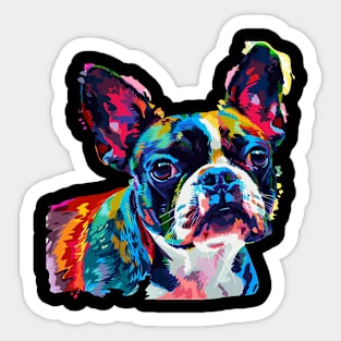 Boston Terrier Colorfull Pop Art Design For Dog Onwer Sticker